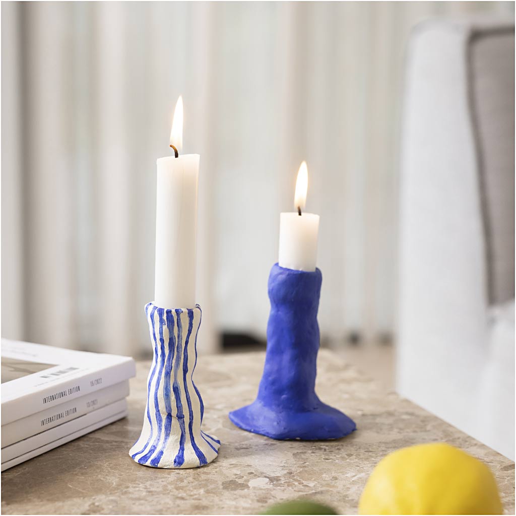 Mini Craft Kit Modelling, Candle Holder, ultra marine, 1 pack-boobam