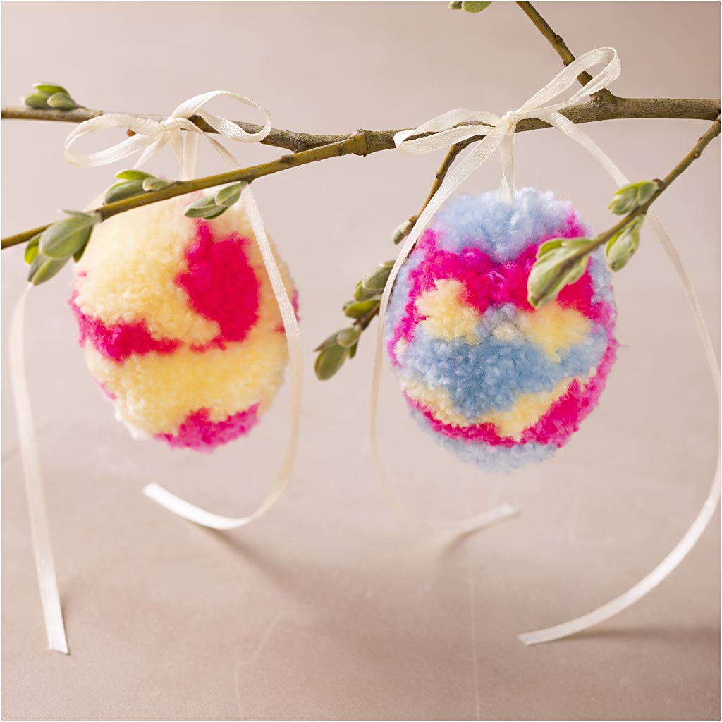 Mini Craft Kit Pompom, Eggs, colorful, 1 pack-boobam