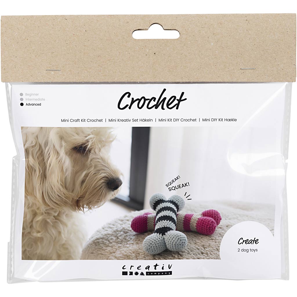 Mini Craft Kit Crochet, Dog Bone, 1 pack-boobam