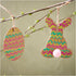 Mini Craft Kit Decoration, Egg and Rabbit, brown, green, pink, yellow, 1 pack-boobam