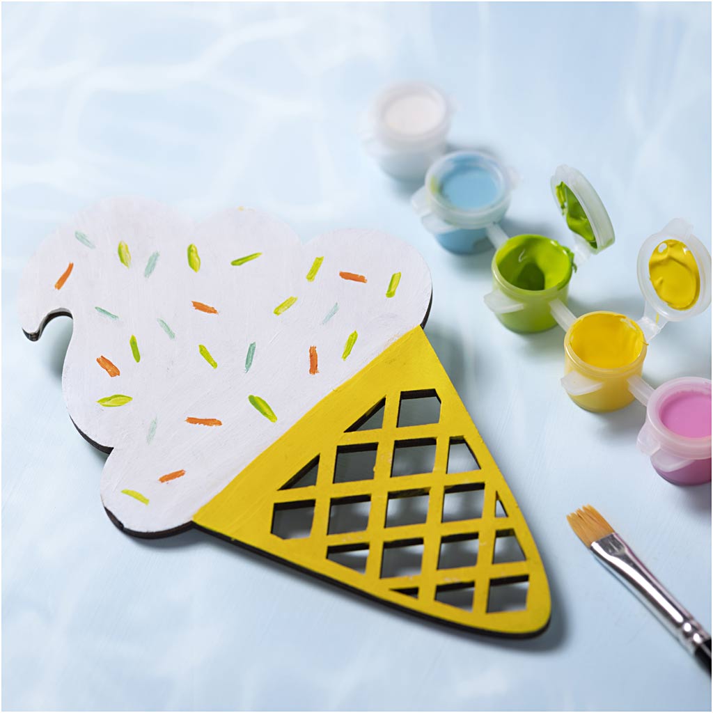 Mini Craft Kit Painting, Ice Cream Cone, assorted colours, 1 pack-boobam