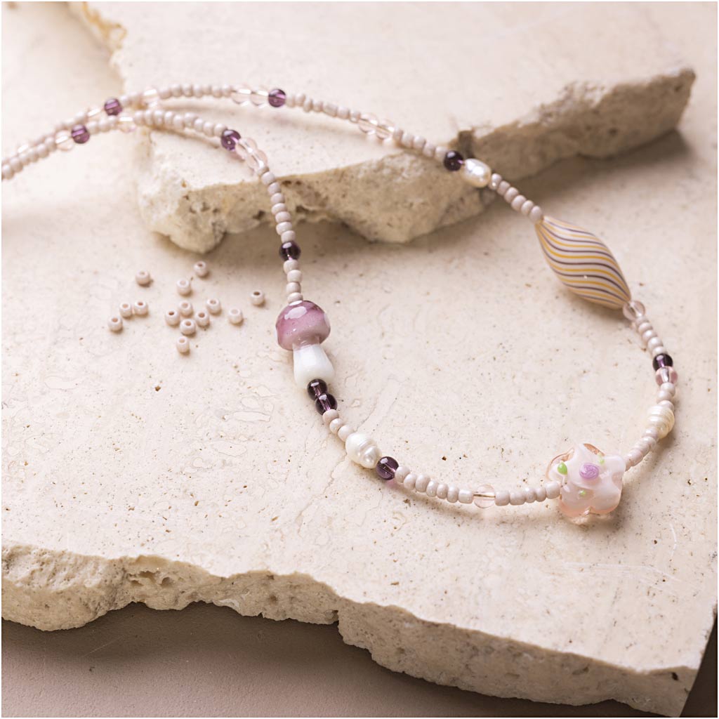Mini Craft Kit Jewellery, Chunky Necklace, rose harmony, 1 pack-boobam