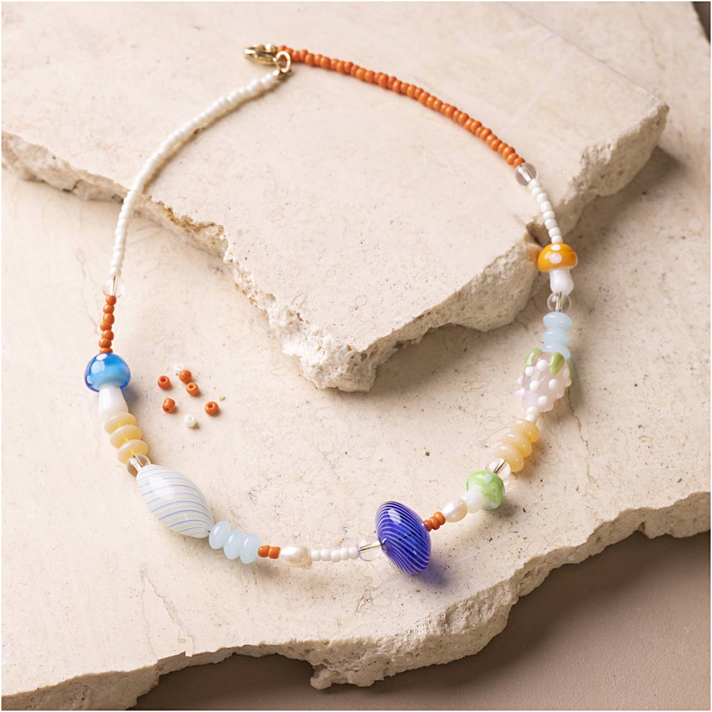 Mini Craft Kit Jewellery, Chunky Necklace, colorful, 1 pack-boobam