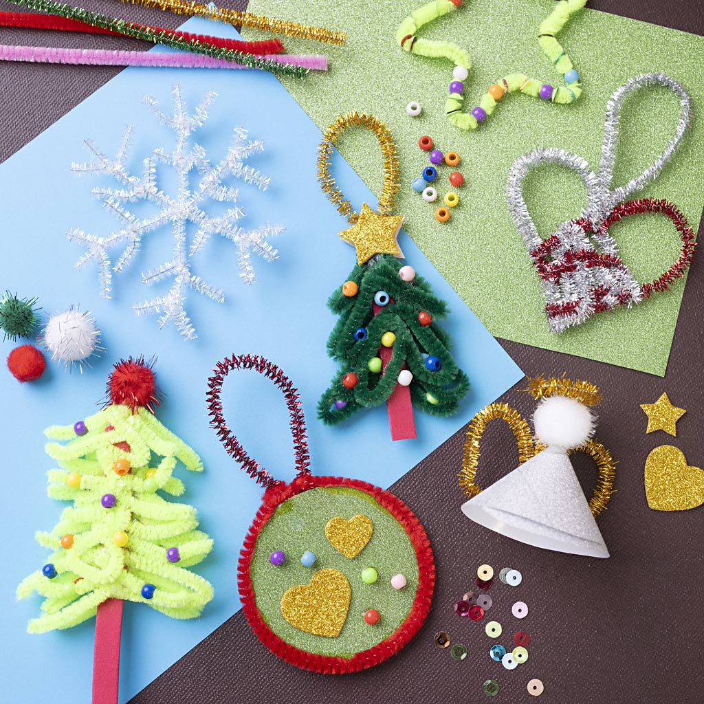 Craft Mix Colourful Christmas, Christmas figures, assorted colours, 1 pack-boobam
