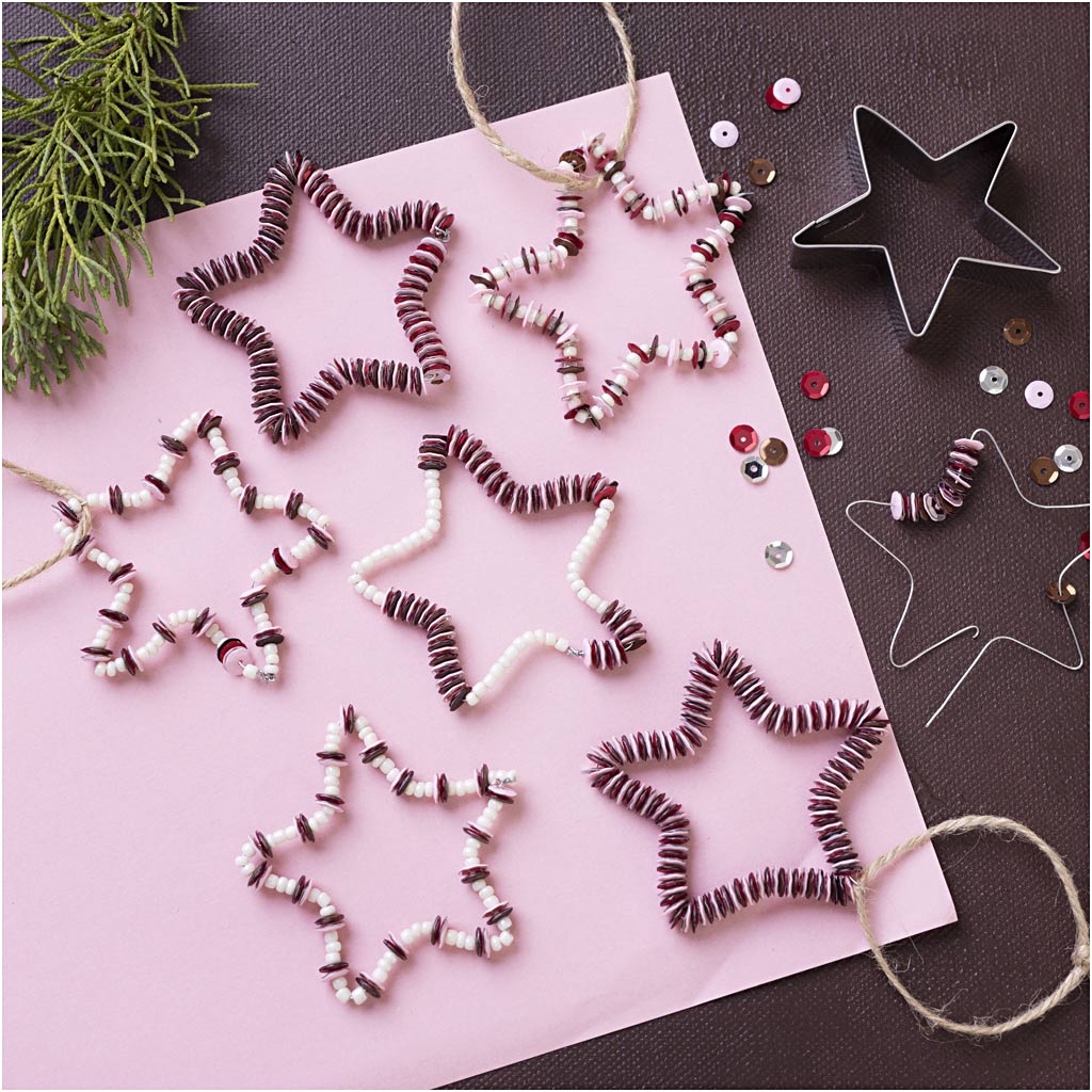 Mini Craft Kit Decoration, Stars, red, 1 pack-boobam