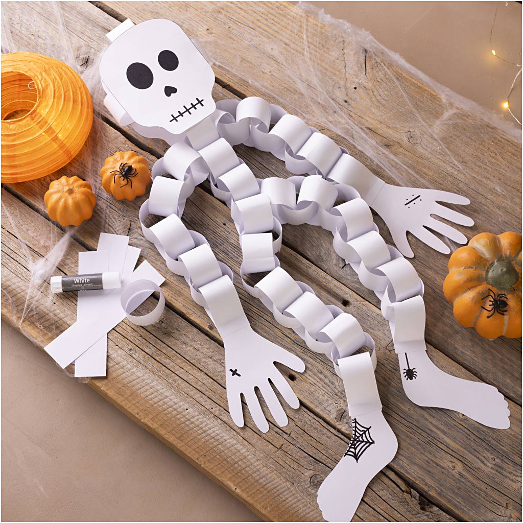 Mini Craft Kit Paper Decorations, Skeleton, black/white, 1 pack-boobam