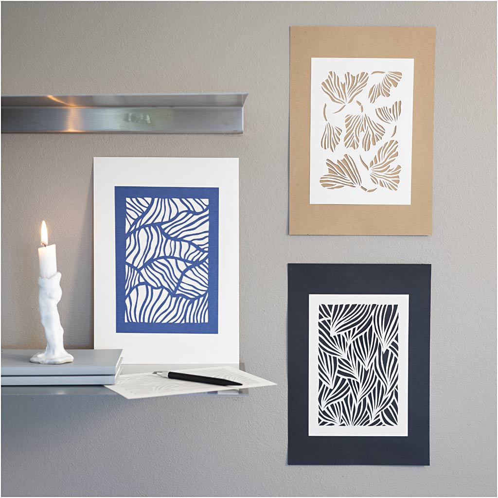 Craft Kit Paper Art, Pictures for hanging, off white, 1 pack-boobam