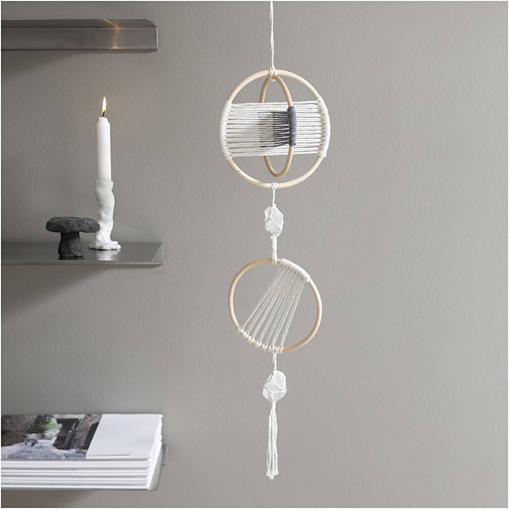 Craft Kit Macramé, Mobile, grey, off white, 1 pack-boobam