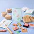 Craft Kit Foam Printing, Decorated boxes and cards, beige, mid-green, mint, clear ...-boobam