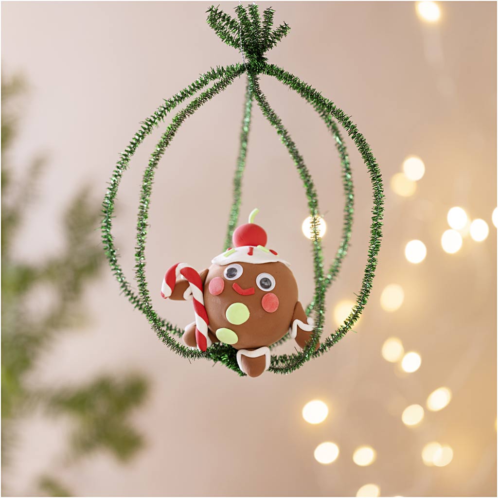 Mini Craft Kit Modelling, Gingerbread man, assorted colours, 1 pack-boobam