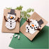 Mini Craft Kit Decoration, Christmas cards with snowmen, black, brown, mid-orange, w...-boobam
