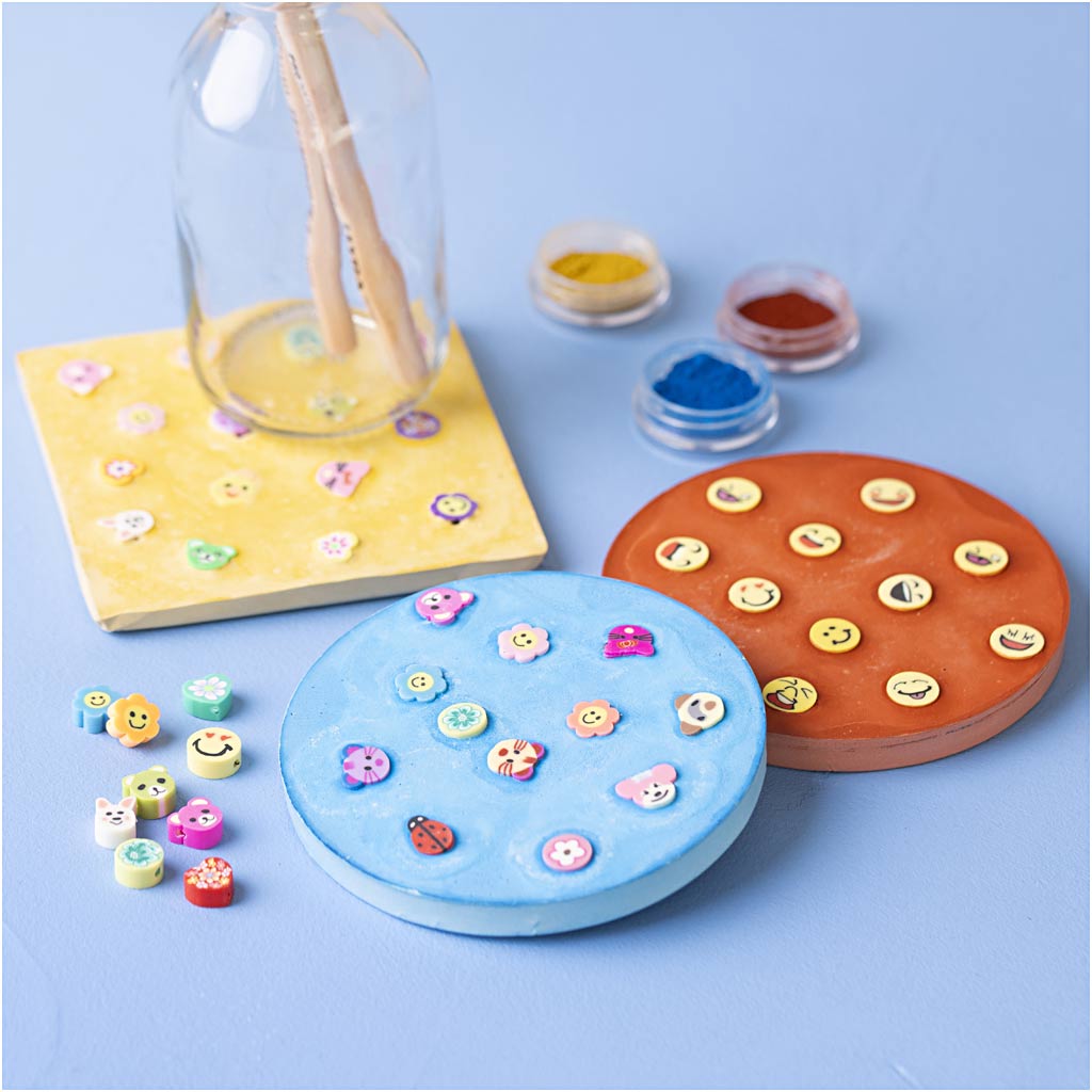 Craft Kit Casting, Tiles, blue, red, yellow, 1 pack-boobam