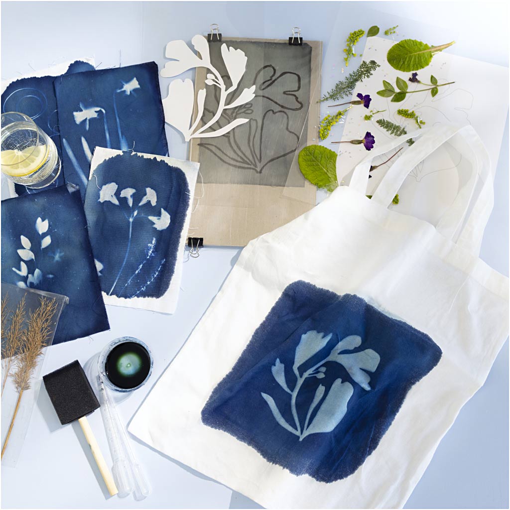 Craft Kit Cyanotype, Textile, blue, 1 pack-boobam