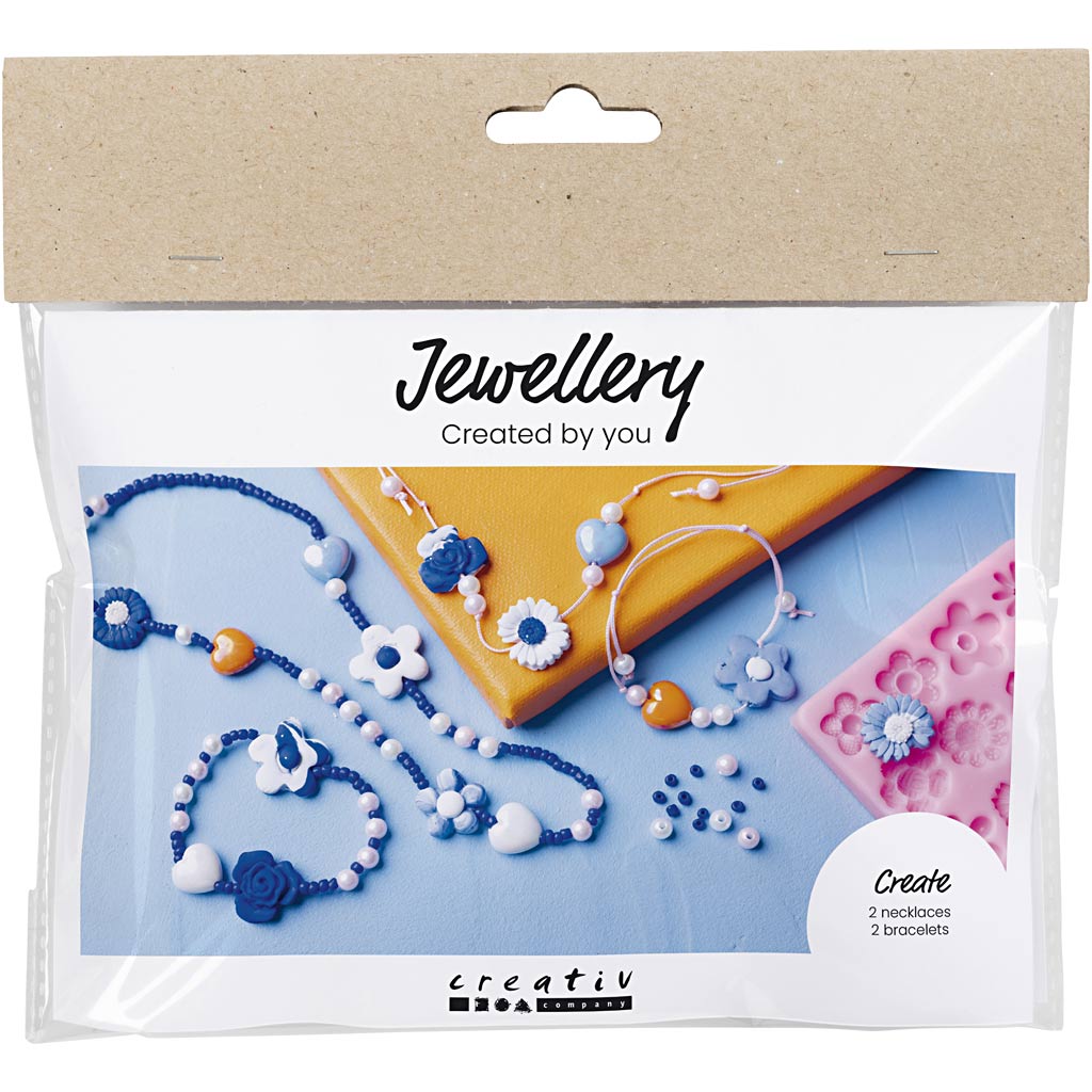 Mini Craft Kit Jewellery, Flowers, assorted colours, 1 pack-boobam