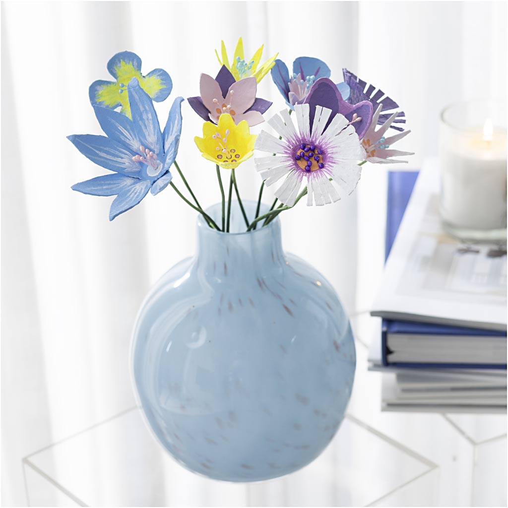 Craft Kit Egg Carton Flowers, Pastel colours, 1 pack-boobam