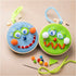 Mini Craft Kit Embroidery, Faces, blue, green, 1 pack-boobam