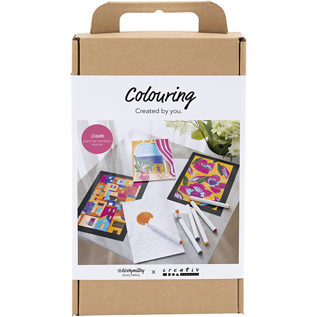 Craft Kit Colouring, Paint by numbers, markers, 1 pack-boobam