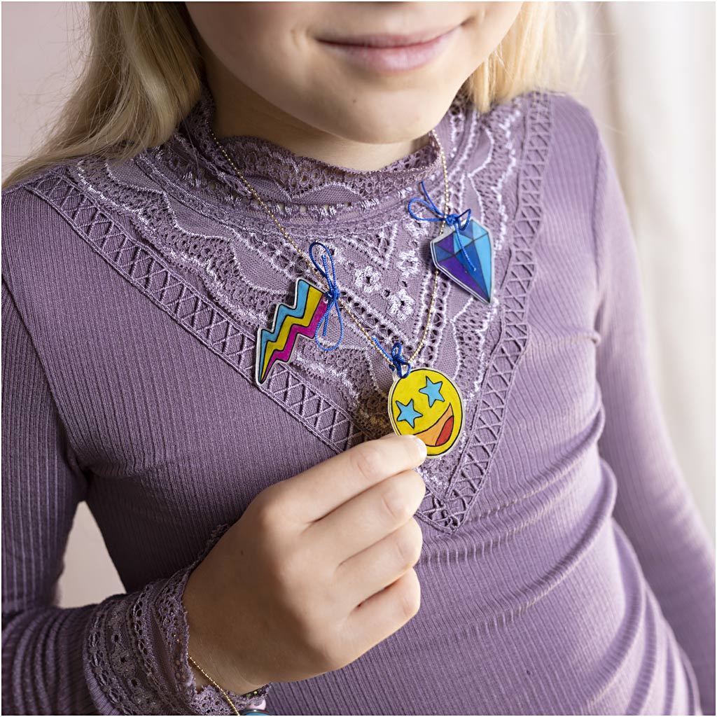Group Craft Kit Shrink Plastic, Mobile, necklace, bracelet, key rings, assorted colours, ...-boobam