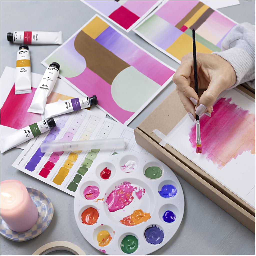 Craft Kit Gouache, Paintings, assorted colours, 1 pack-boobam