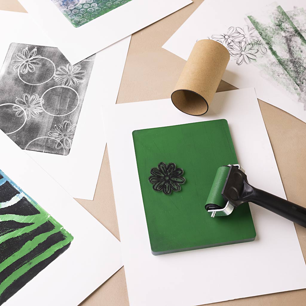 Group Craft Kit Gel Printing, Colourful prints, 1 pack-boobam