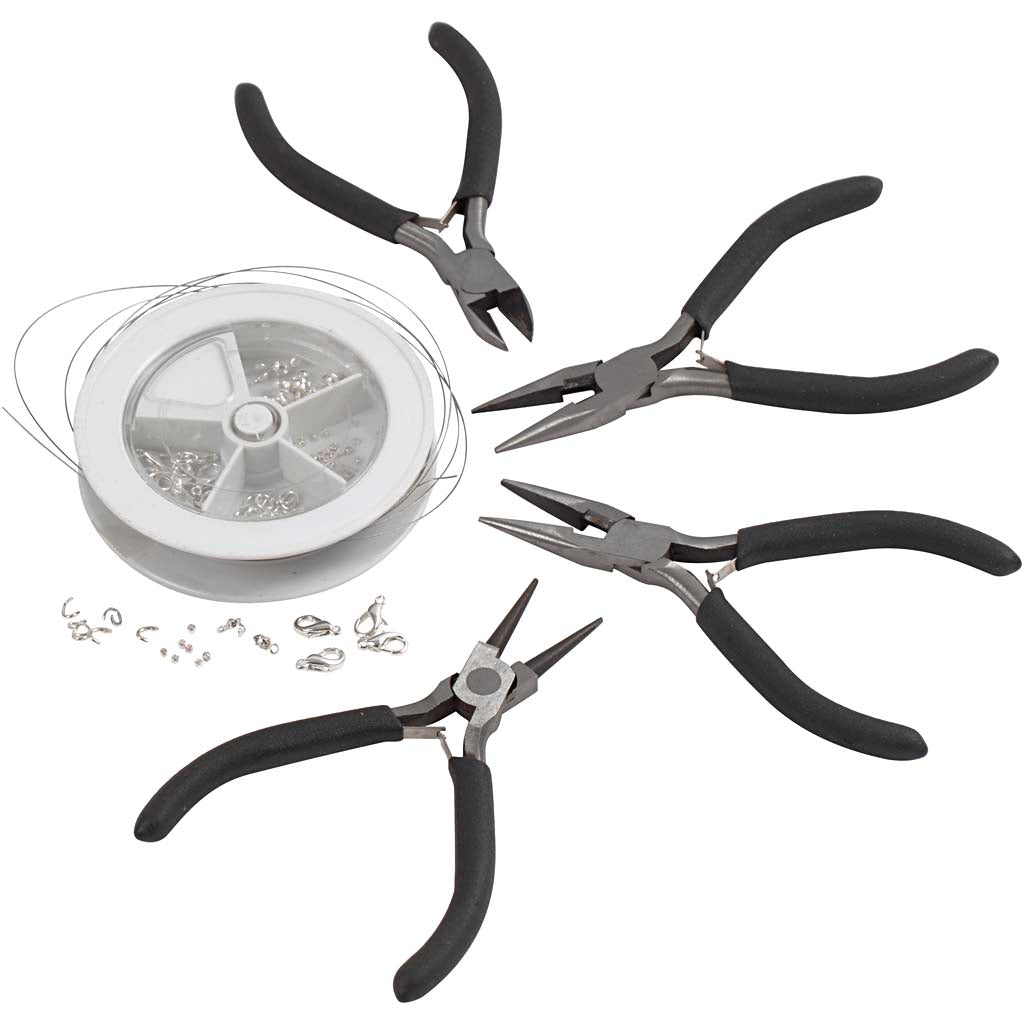 Jewellery Making Kit, Silver-plated, 1 set-boobam